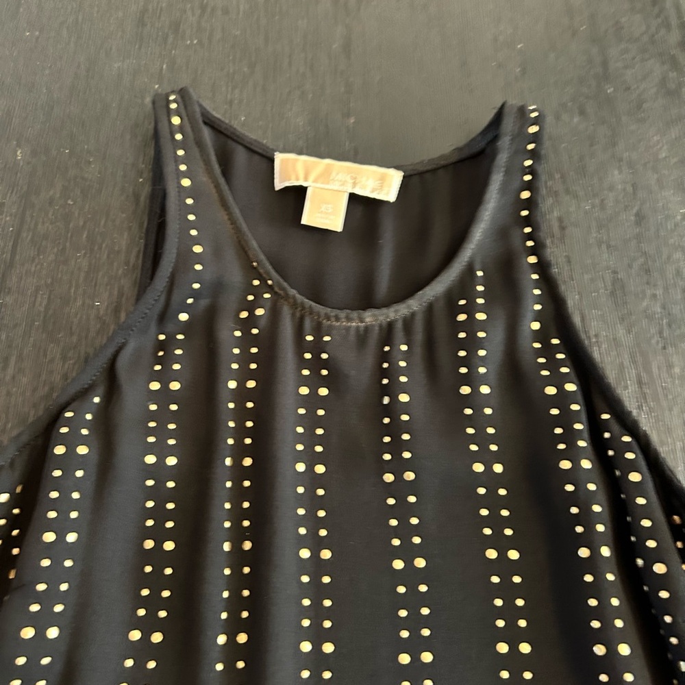 Michael Kors Black Tank Top with Gold Accents